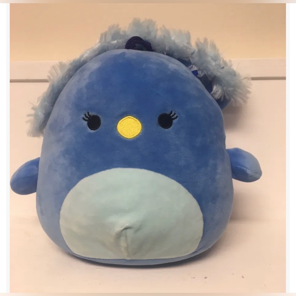 8 Inch Squishmallow, Priscilla the Peacock, Blue plush 2020 EUC